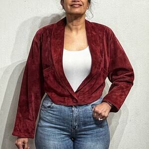 La Squadra Monte Carlo Red Suede Leather Jacket Sz M